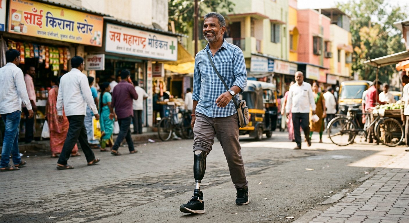 After treatment – From Wheelchair to Wedding: Ramesh's Walking Journey